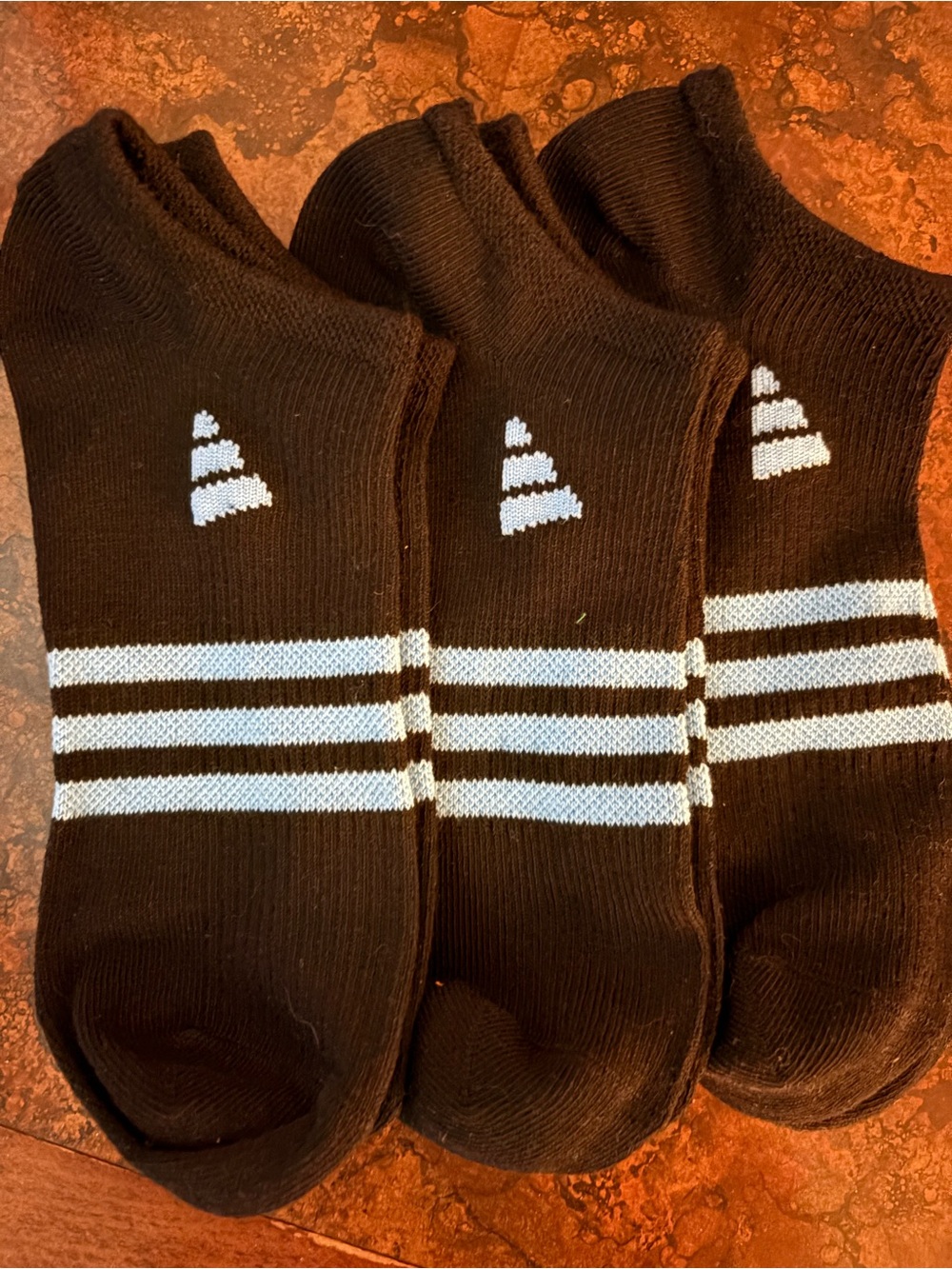 adidas Black Low-Cut Ankle Socks with White Stripes